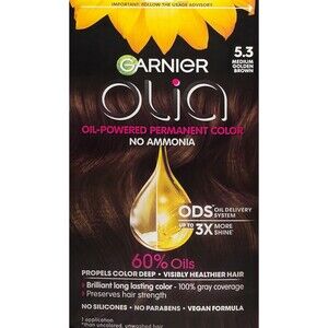 Garnier Olia Oil Powered Permanent Haircolor 5.3 Medium Golden Brown NIB